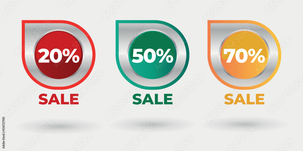 Modern sale discount label badge design template Modern sale discount label badge design template