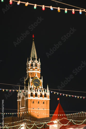 Spasskaya tower of Moscow Kremlin , Russia