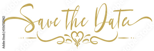 SAVE THE DATE golden text sticker