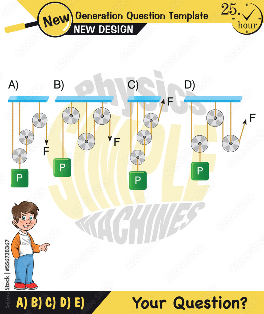 Physics, Science experiments on force and motion with pulley, Pulley