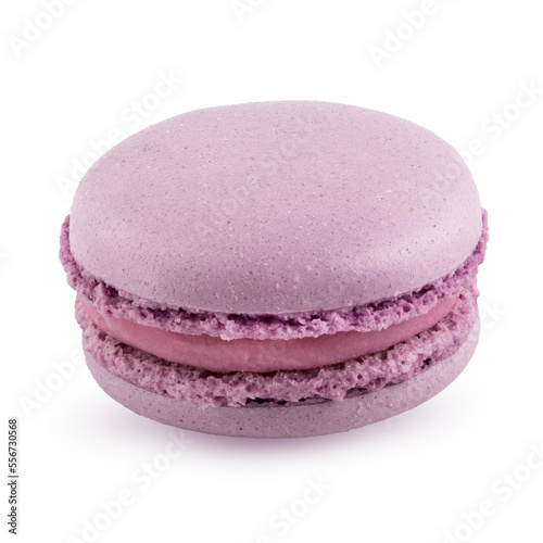 Violet macaroon isolated on white background