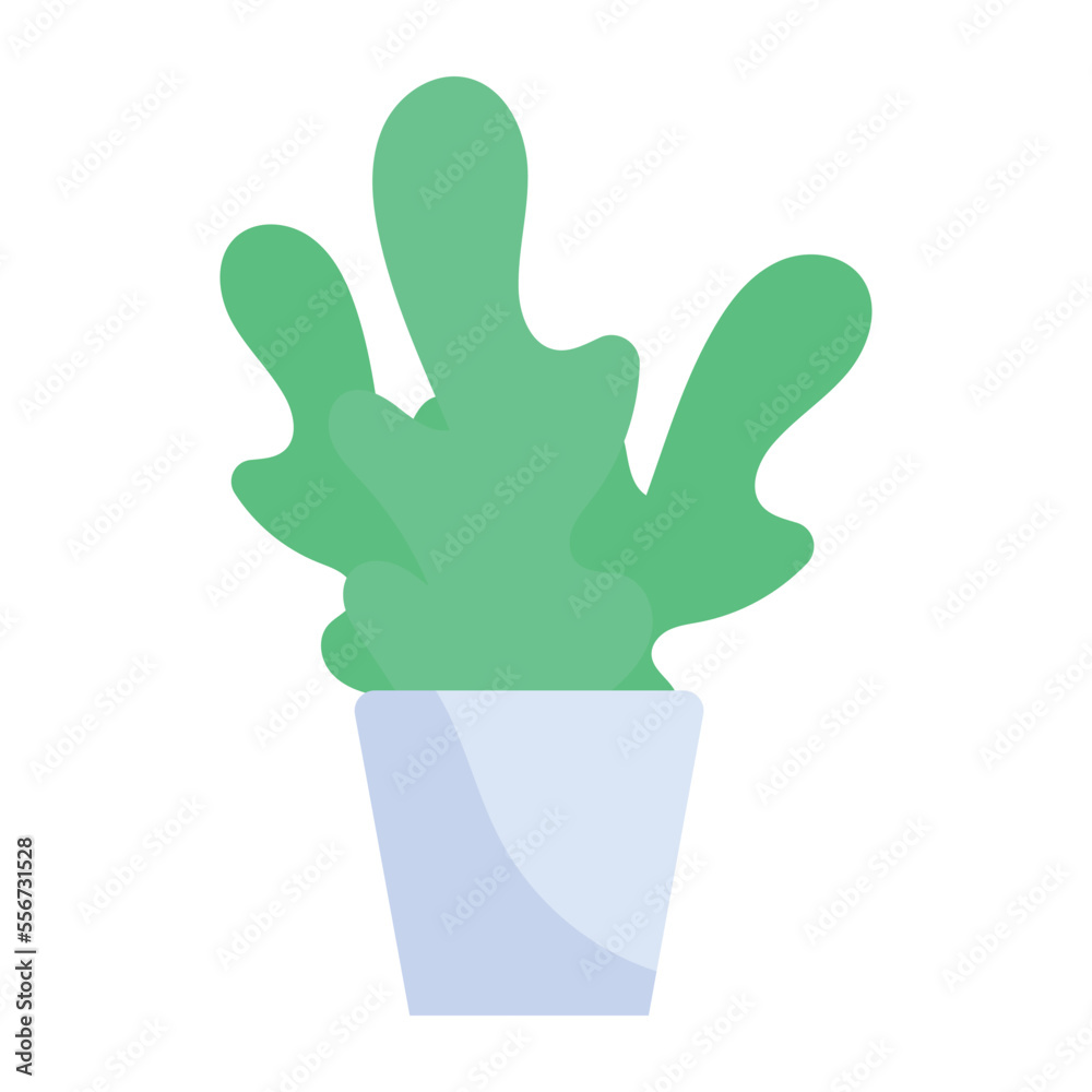 Flat icon design of indoor plant Flat icon design of indoor plant