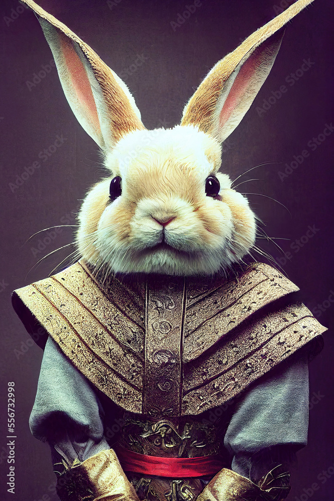 Rabbit as cool medieval bunny concept illustration (Generative AI ...