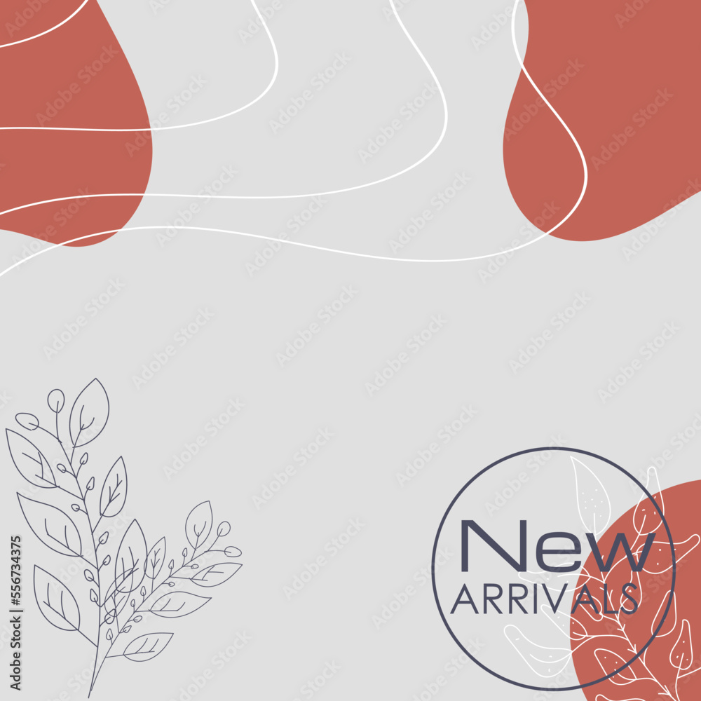 social media post background template, botanical background with soft colors.
