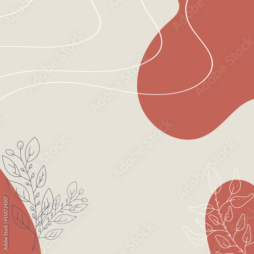 social media post background template, botanical background with soft colors.
