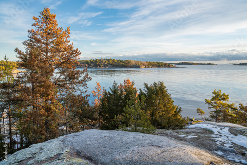  The rocky view of Porkkalanniemi and view to the Gulf of Finland and islands, Finland