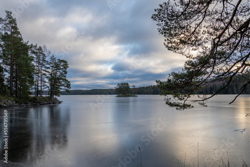 View of The Lake Simijarvi in winter, Raseborg, Finland