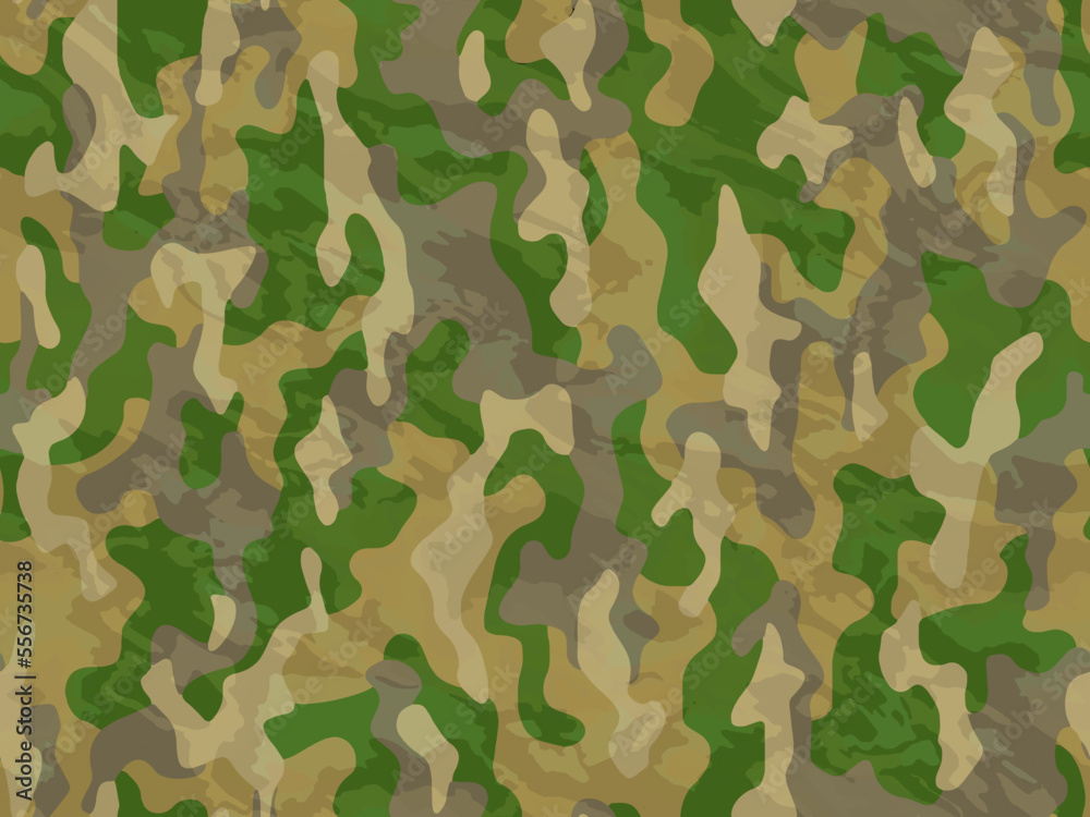 Fototapeta premium Full seamless camouflage texture skin pattern vector for military textile. Usable for Jacket Pants Shirt and Shorts. Army camo masking design for hunting fabric print and wallpaper. 
