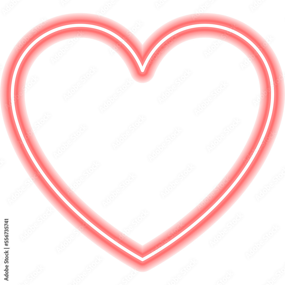 Heart Neon Sign. Illustration of Love Promotion.
