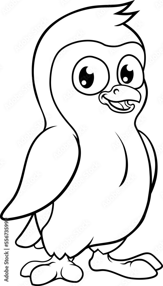 A penguin bird cute happy coloring cartoon wildlife mascot character A penguin bird cute happy coloring cartoon wildlife mascot character