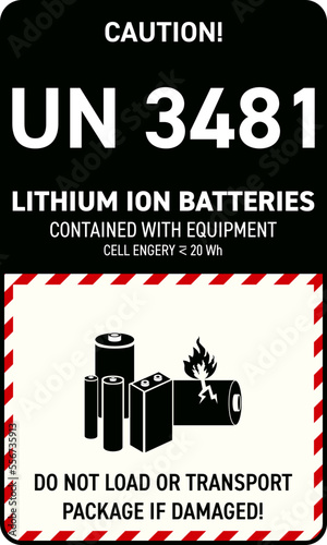 UN 3481 lithium ion batteries with equipment, less than 20 Wh
