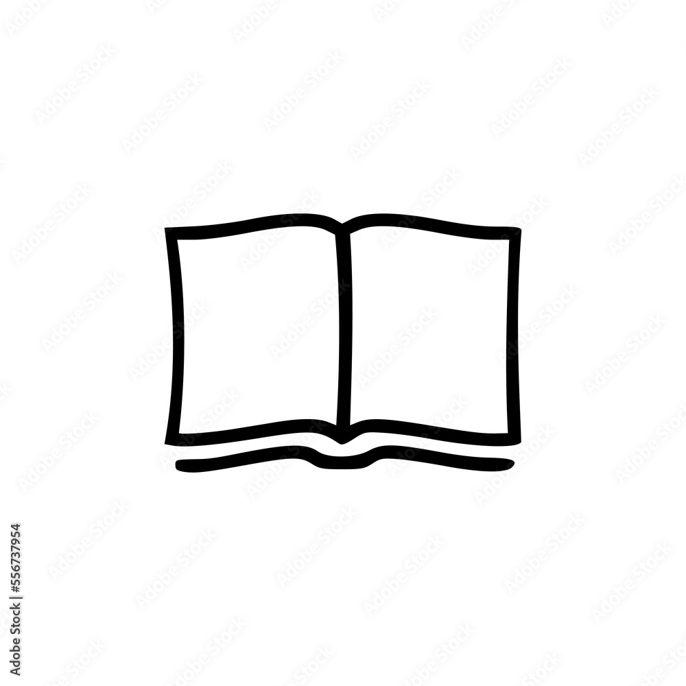 Open book pages icon hand drawn icon. Open book pages icon hand drawn icon.