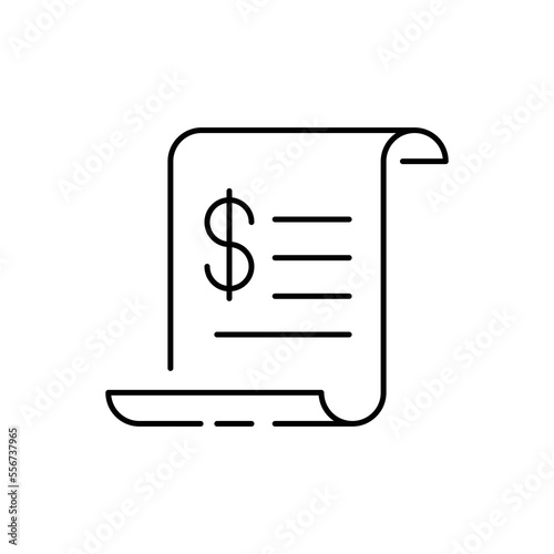 Invoice line icon. Payment and bill invoice. Order symbol concept. Tax sign design. isolated on white background