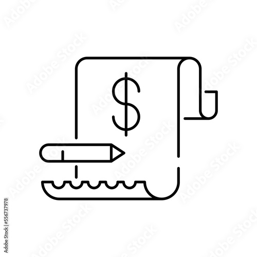 Invoice line icon. Payment and bill invoice. Order symbol concept. Tax sign design. isolated on white background