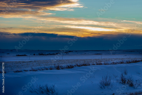 sunrise over the prairie