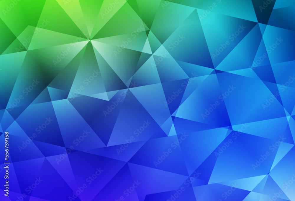 Obraz premium Light Blue, Green vector low poly layout.