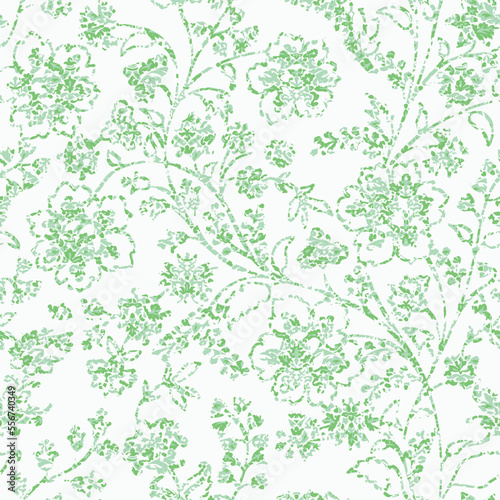 Two-color vector floral pattern. Design for wallpaper, wrapping paper, background, fabric. Vector seamless pattern with decorative climbing flowers. photo