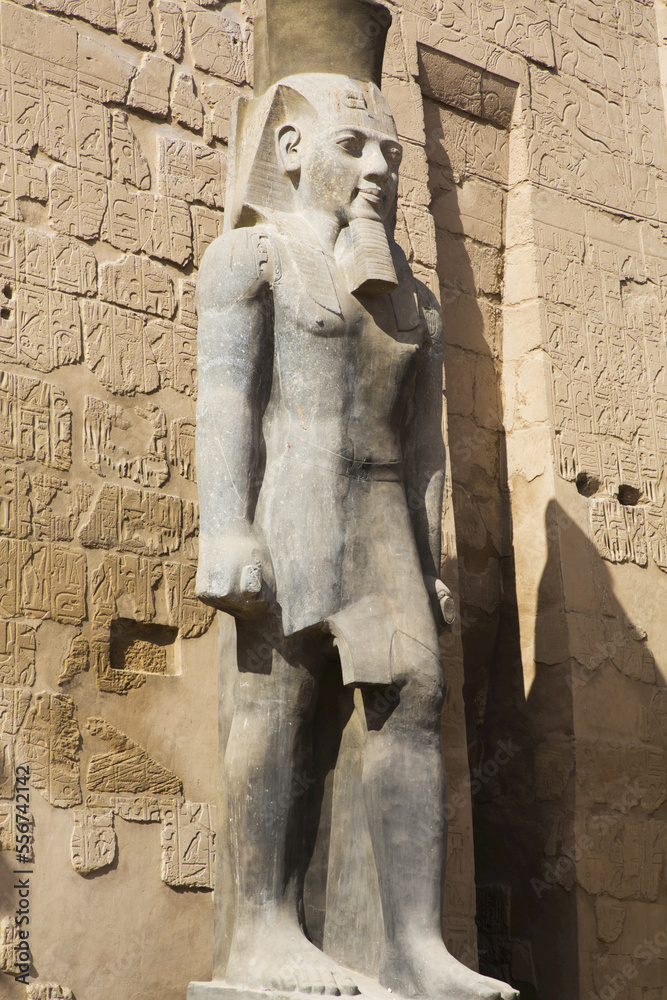 Colossus of Ramses II in front of Pylon, Luxor Temple, UNESCO World