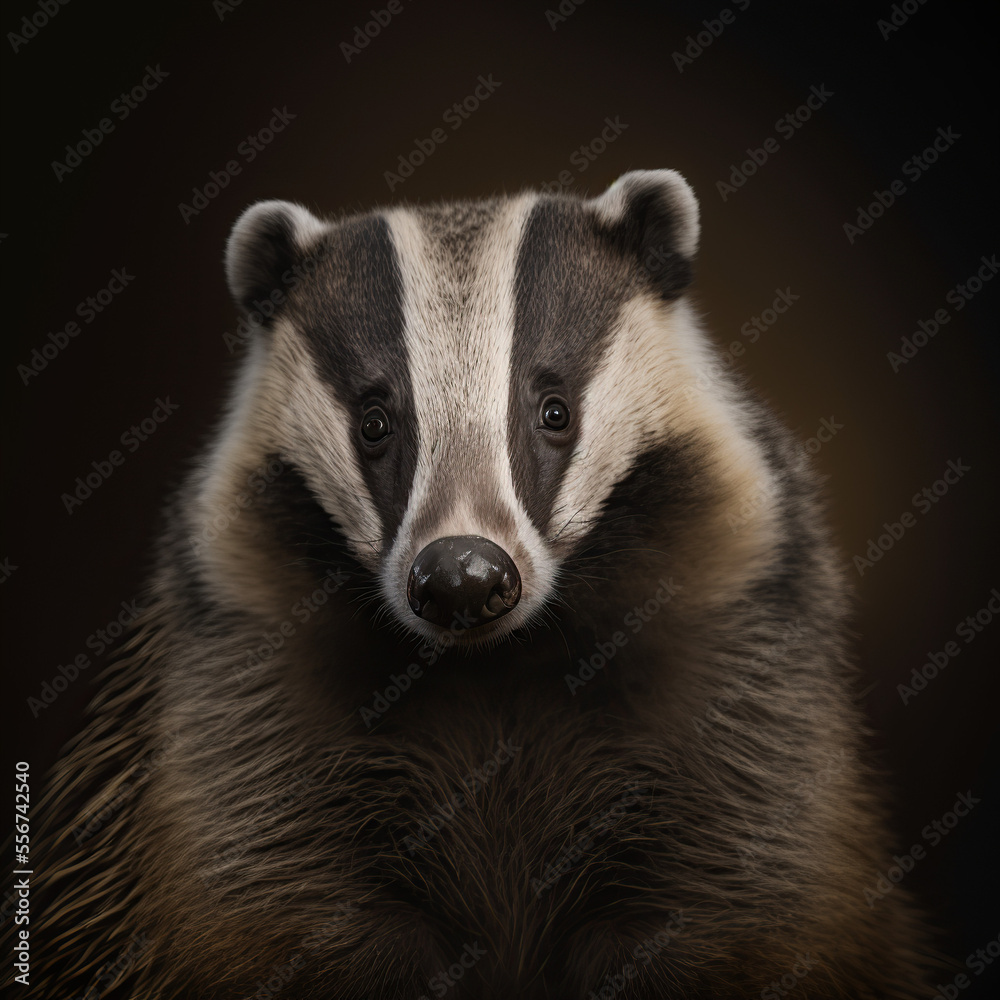 a close up portrait of a badger a close up portrait of a badger