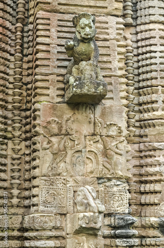 Frieze detail, Chitrakarini Temple, Lingaraja Temple Complex; Bhubaneswar, Odisha, Indi photo