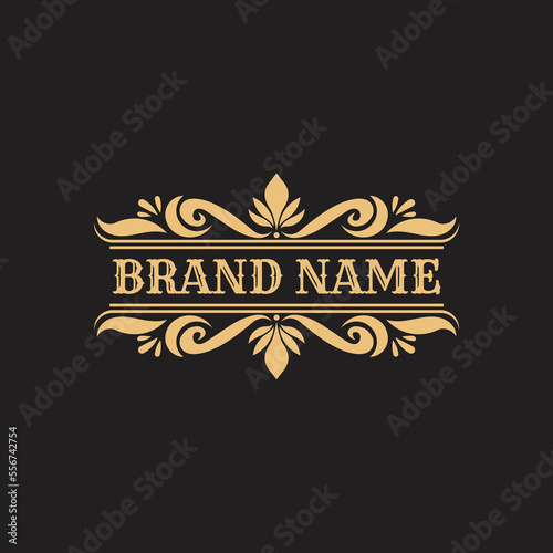 Vintage luxury ornamental decorative flourish ornament logo