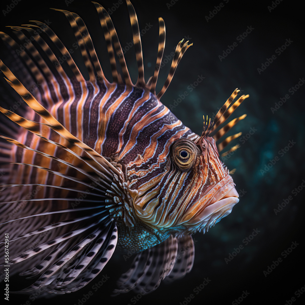 Fototapeta premium a closeup of a lionfish
