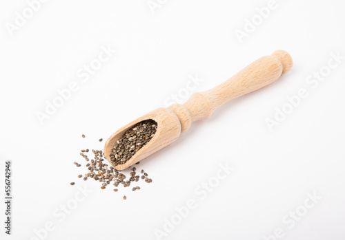 Chia seeds isolated on white background. Superfood. Healthy food.