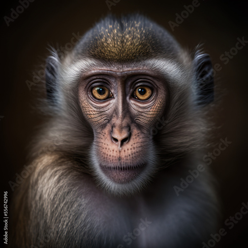 Aa closeup portrait of a macaque monkey