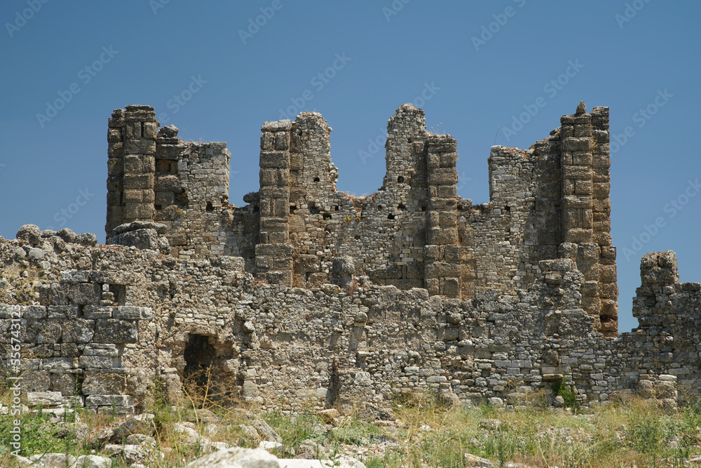 Basilica of Aspendos Ancient City in Antalya, Turkiye Basilica of Aspendos Ancient City in Antalya, Turkiye