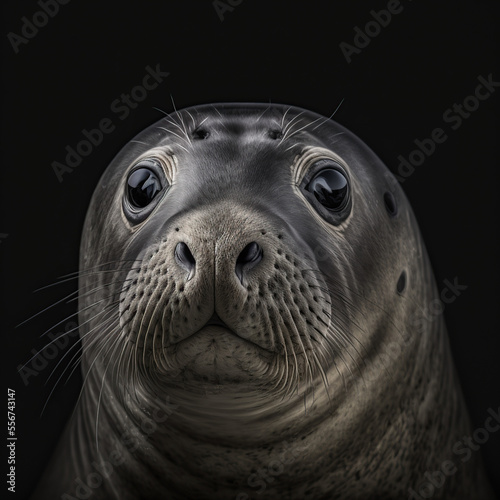 a close up portrait of a seal 
