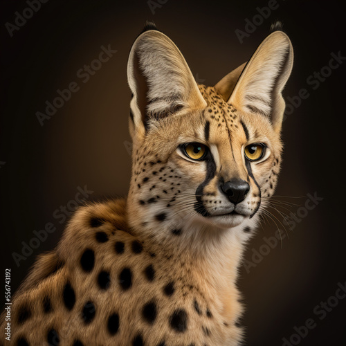 close up portrait of a serval