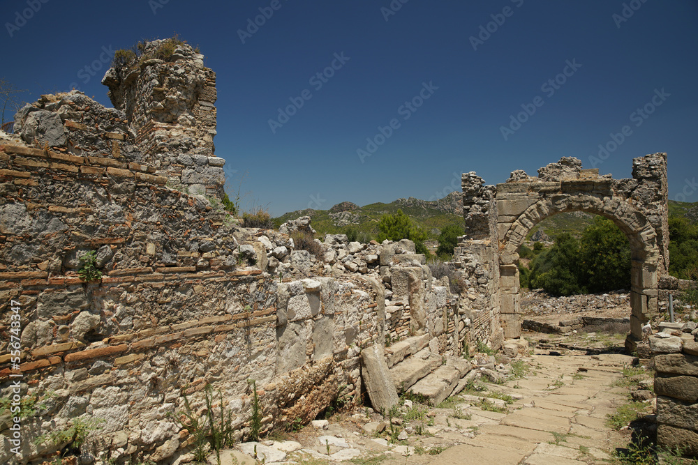 Gate in Aspendos Ancient City in Antalya, Turkiye