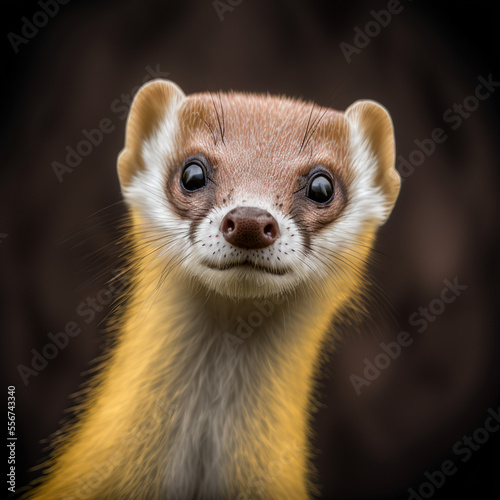 a close up portrait of a weasel photo