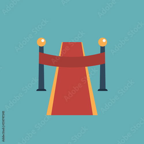 Vector illustration of red carpet icon for film festivals.
