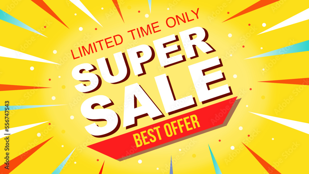 poster SUPER SALE design yellow and red color 