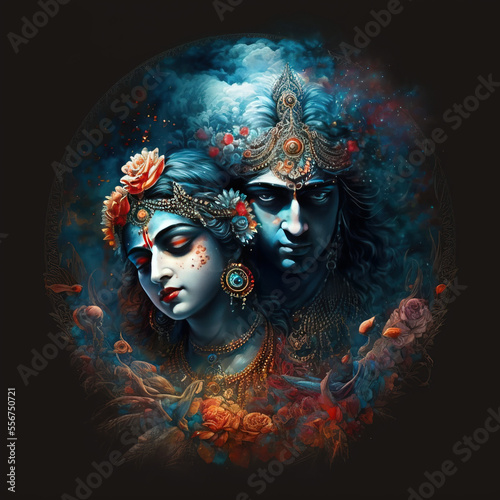 Beautiful Radha and Krishna, AI