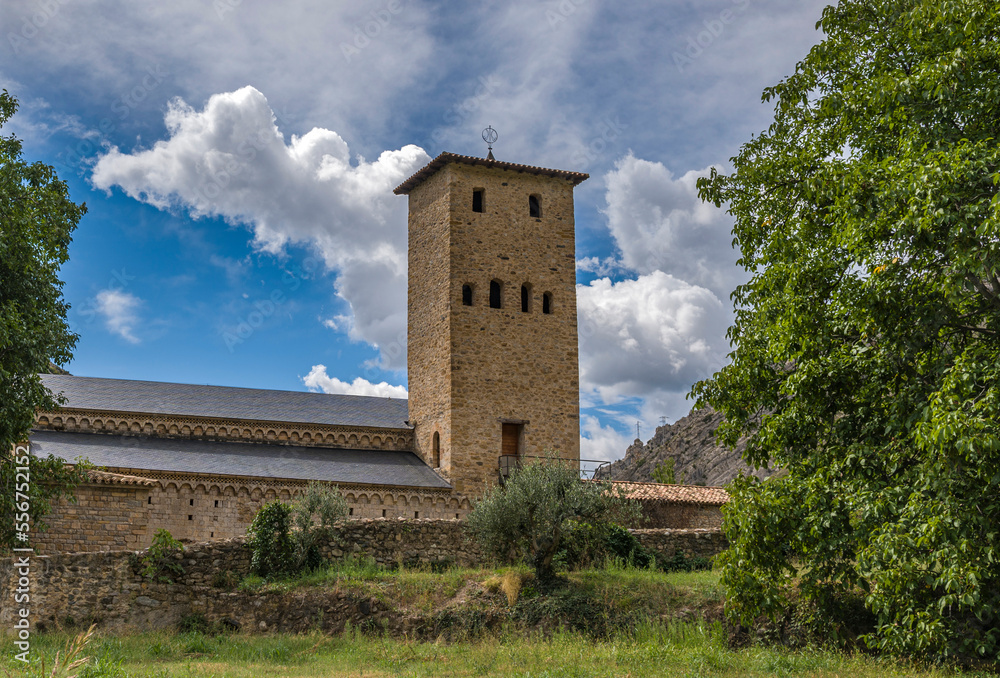 Clocher de l'église de Nuestra Señora de Alaón à Sopeira, Aragon, Espagne