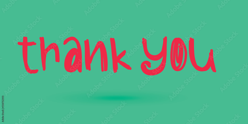 Thank you word doodle typography lettering vector illustration
