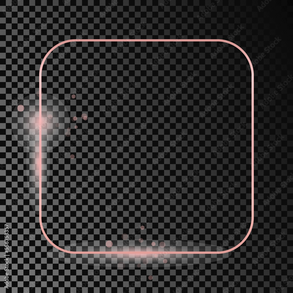 Rose gold glowing rounded square frame Rose gold glowing rounded square frame