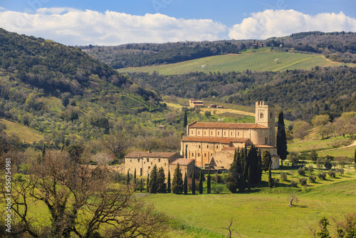 Abbey of Sant'Antimo; Tuscany, Italy photo