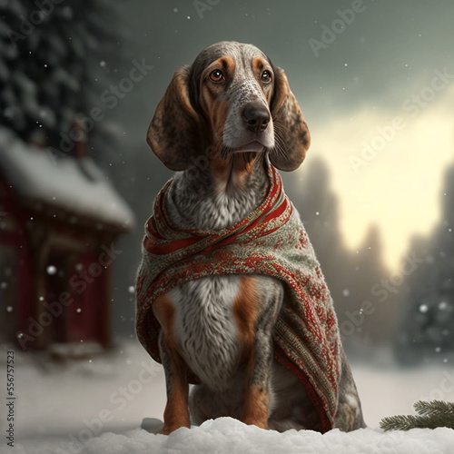 Halden's Hound in Christmas Outfit photo