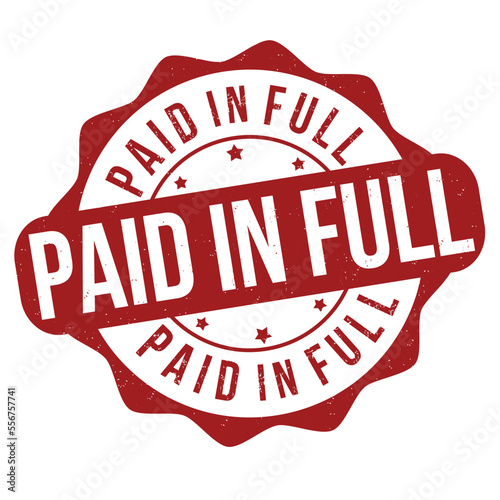 Paid in full grunge rubber stamp