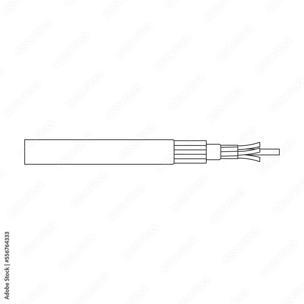 Obraz premium Fiber cable vector icon. Outline vector icon isolated on white background fiber cable.