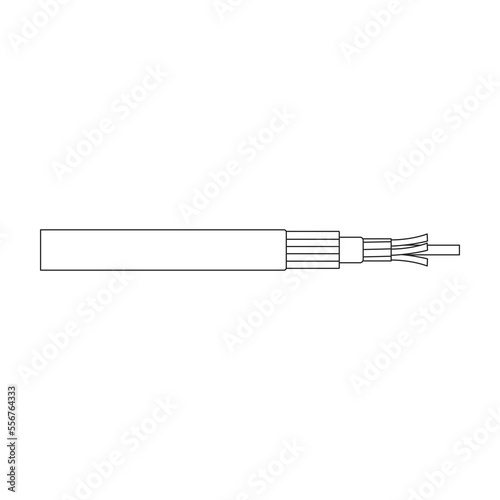 Fiber cable vector icon. Outline vector icon isolated on white background fiber cable.