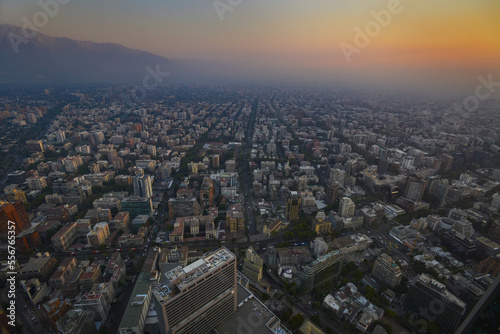Wallpaper Mural Sunset over Santiago from Costenera Tower; Santiago de Chile, Chile Torontodigital.ca