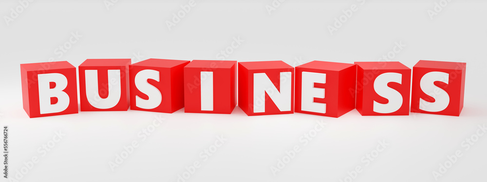 3d render sign business on red cubes and light background. Simple minimalism concept. 3d render sign business on red cubes and light background. Simple minimalism concept.