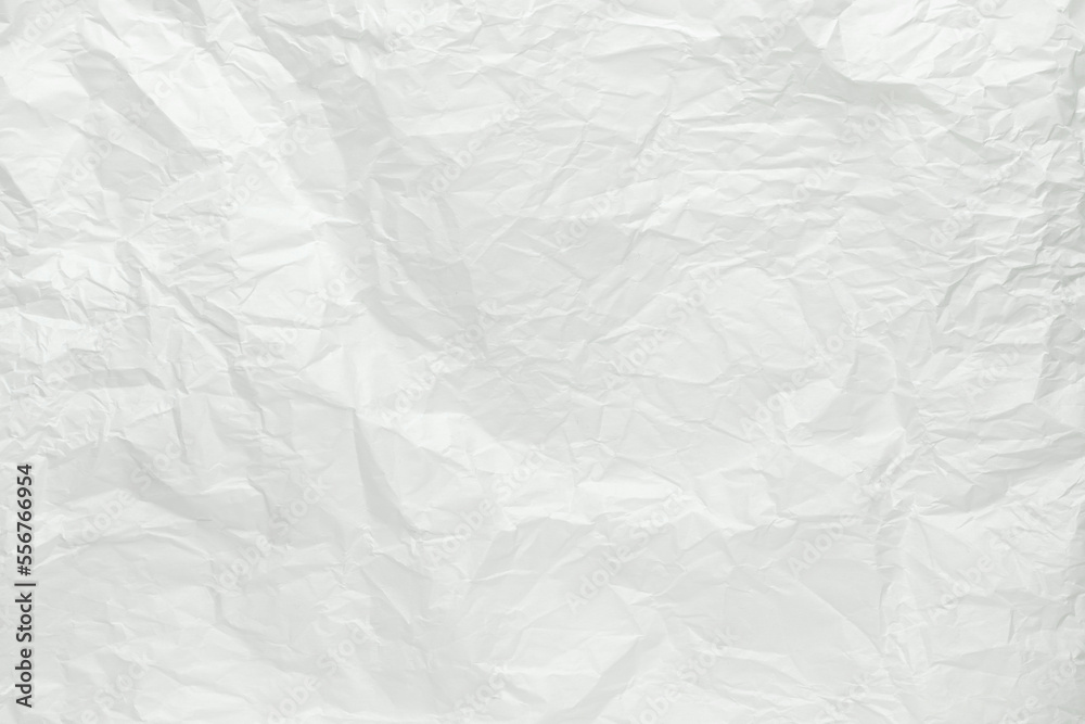 Obraz premium Crumpled white paper, top view.