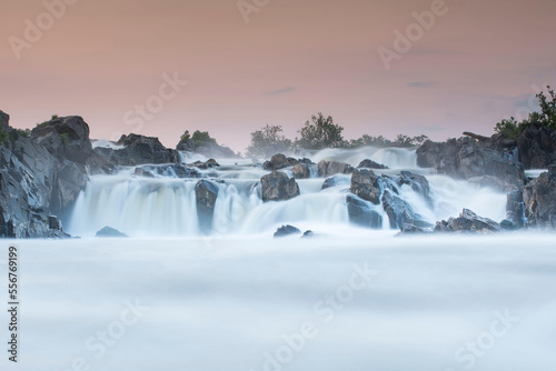 The Potomac River surges through a rocky gorge at Great Falls. photo