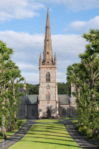 Treelined avenues lead to St. Malachy's church, Hillsborough Parish, County Down, Northern Ireland, U.K. photo