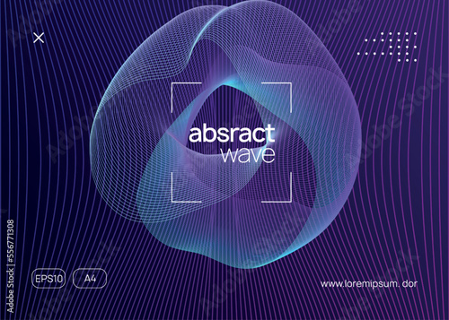 Neon music flyer. Electro dance dj. Electronic sound fest. Techno trance party. Club event poster.